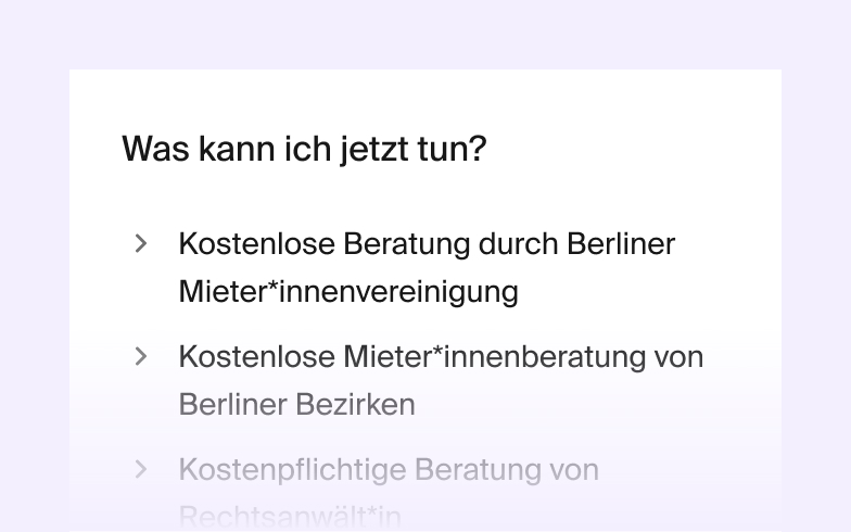Screenshot eines Resultates